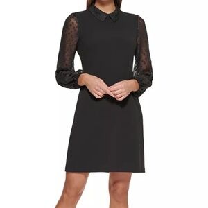 Tommy Hilfiger Layered Look Dress Preppy Peter Pan Collar Wednesday Addams sz 4